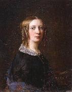 Sophie Adlersparre Portrait with the side-curls that were most common as part of 1840s women's hairstyles. Sweden oil painting artist